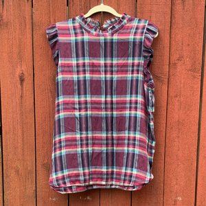 plaid sleeveless tunic